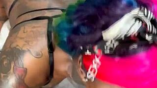 the prettiest cowgirl riding his monster cock with wet pussy and creampie