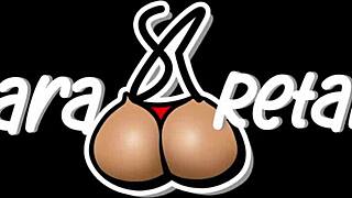 Sara Retali fucks boyfriend roughly in kitchen.