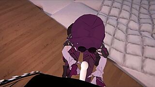 yukoshvr kafka and furina take turns with goth boy