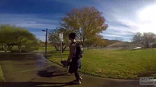 Outdoor public blowjob in a cave, caught with big cock sex and cumshot 💦