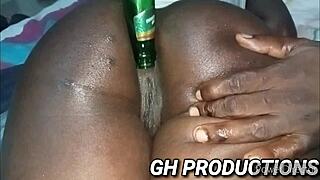 Club night with Yaa Yaa’s bottle in pussy and ass