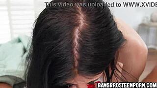 Hey, wanna see this cute teen stepsister suck before getting pounded?