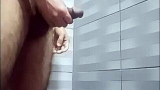 While waiting in shower for neighbor, I masturbate to monster cock