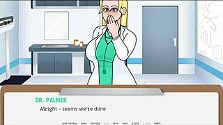 The doctor examines milf patient in hospital with tits