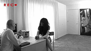 Black Babe Nyomi Banxxx Meets White Partner