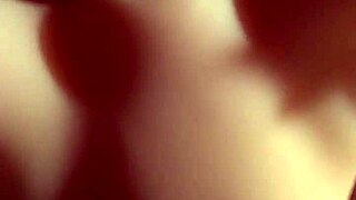 Blonde teen with huge tits receives cumshot from monster cock toys