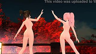 Megurine Luka and Meiko nude in Project Diva mod