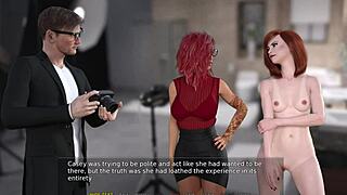 Redhead explores shaved pussy in outdoor public play