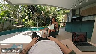 vrb trans beautiful brazilian shemale model fucks anally in her first interview pt 2