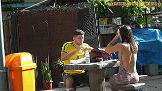 brazilian teen with bubble butt gets picked up and pussy destroyed at home