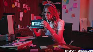 Principal Tricks Sexy Ebony Shoplifter into Hardcore Deepthroat at ShoplyfterXXX