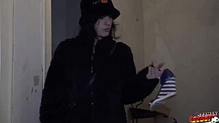 German scout finds crazy skinny goth Brisen loving rough casting fuck.