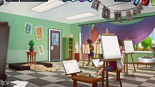 The guy played with the girl’s tongue under the kitchen table