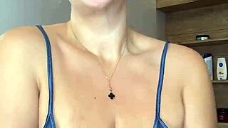 Elastic saggy heavy cans wanna jump out with hard nipples