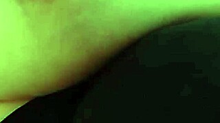 Pregnant woman craves her huge natural tits sucked