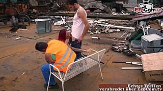 german milf with big tits loves outdoor anal in wild mmf group