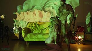 At the art exhibition, Angie Lynx got fucked passionately