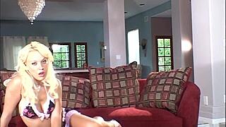 i'm the blonde enjoying two cocks in my pussy