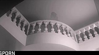 Sensual brunette milf in white lingerie enjoys romantic intimate moments