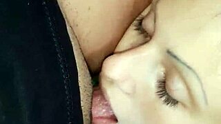 licking brunette pussy in forest until orgasm and cum 😍