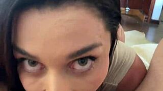 Blow Job After Interview with Sloppy Wet Busty Latina POV