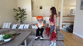 Cheerleader Rides Monster Cock With Spanking And Interview