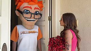 Cheerleader Rides Monster Cock With Spanking And Interview
