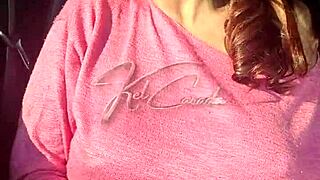 exhibitionist girlfriend teases truckers on car trip to sp