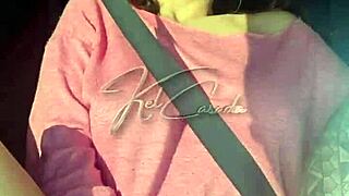 exhibitionist girlfriend teases truckers on car trip to sp