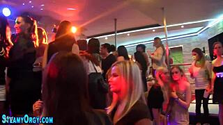 Cfnm blowjobs in the night club with teens and amateurs.