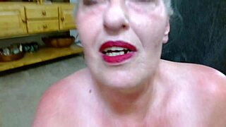 dawnskye1962 is stretching that big ass in red lace panties 😍