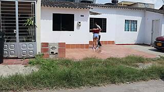 brunette calls stepbrother for taboo creampie fun