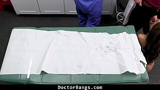 Teen worried about wet panties gets bent over by doctor in hospital