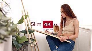 Man, I’m loosing it over this tiny redhead getting bent over for sex!