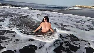 stepmom begs stepson for nude beach photos with tight body