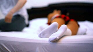 Young woman cheats in motel room at family celebration