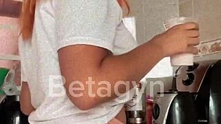 redhead young woman in intimate scene