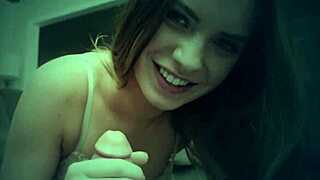 Amateur teen gives pov blowjob and handjob until cumshot