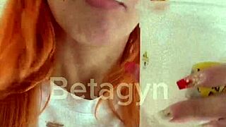 redhead young woman in intimate scene