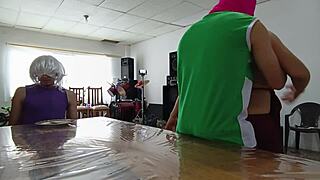 My cute maid banging while grandpa watches, unreal! 😲