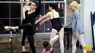 Classical music sparks intense lesbian licking during ballet practice session