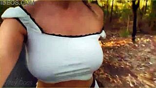 Daring Milf Flashing Her Tits on Public Bike Ride