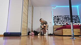 Blonde Model In High Heels And Socks Fashion Show!