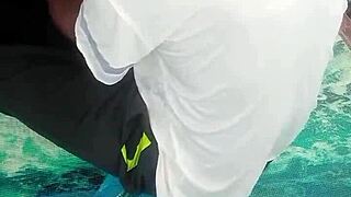 i fucked the pretty girl with huge tits in the bush