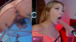 this girl loves machine sucking and vibrator, wow 😍
