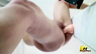 Behind the Scenes with Blonde Milf Katerina Hartlova Fucking Dildo in Socks