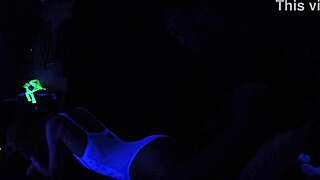 Carrie B engages in intense blacklight sex session