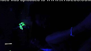 Carrie B engages in intense blacklight sex session
