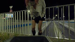 I's flashing Olivia's dick on street