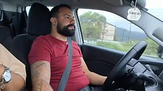 Look at the Cuckold Exposing Wife's Hairy Pussy Everywhere!